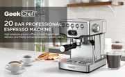 Geek Chef Espresso Machine, 20 Bar Espresso Machine With Milk Frother