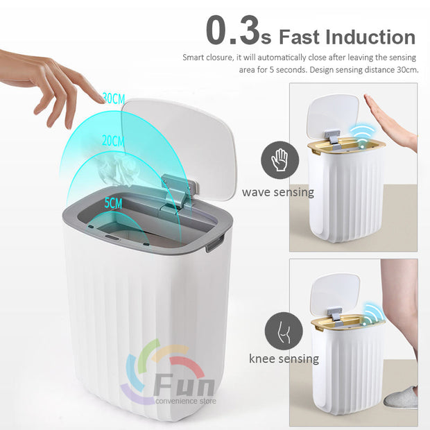 Smart Trash Can With Lid For Bedroom And Living Room Kitchen Storage