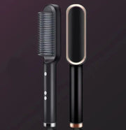 New 2 In 1 Hair Straightener Hot Comb Negative Ion Curling Tong Dual-purpose Electric Hair Brush