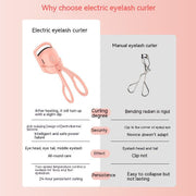 Eyelash Curler Portable Electric Heated Comb Eye Lash Long Lasting