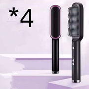 New 2 In 1 Hair Straightener Hot Comb Negative Ion Curling Tong Dual-purpose Electric Hair Brush