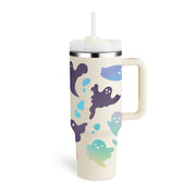 40 Oz Tumbler With Handle Straw Insulated, Stainless Steel Spill