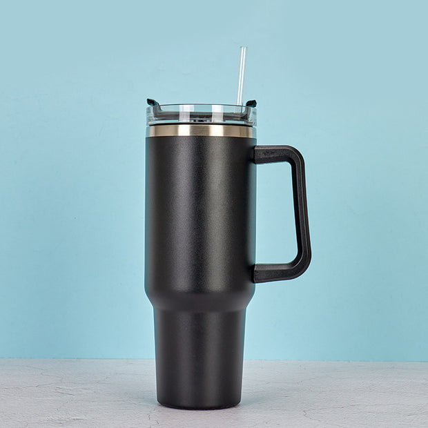 40oz Straw Coffee Insulation Cup With Handle Portable Car