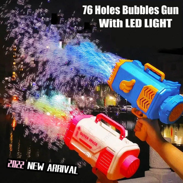 Bubble Gun Rocket 69 Holes Soap Bubbles Machine Gun Shape