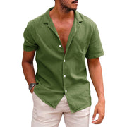 Men's Tops Casual Button Down Shirt Short Sleeve