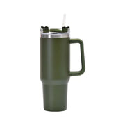 40oz Straw Coffee Insulation Cup With Handle Portable Car