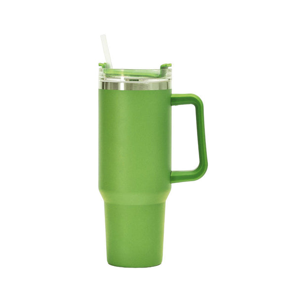 40oz Straw Coffee Insulation Cup With Handle Portable Car