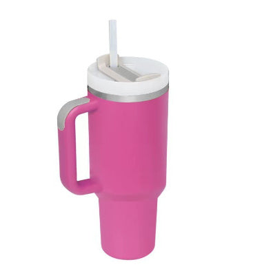 40 Oz Tumbler With Handle Straw Insulated, Stainless Steel Spill