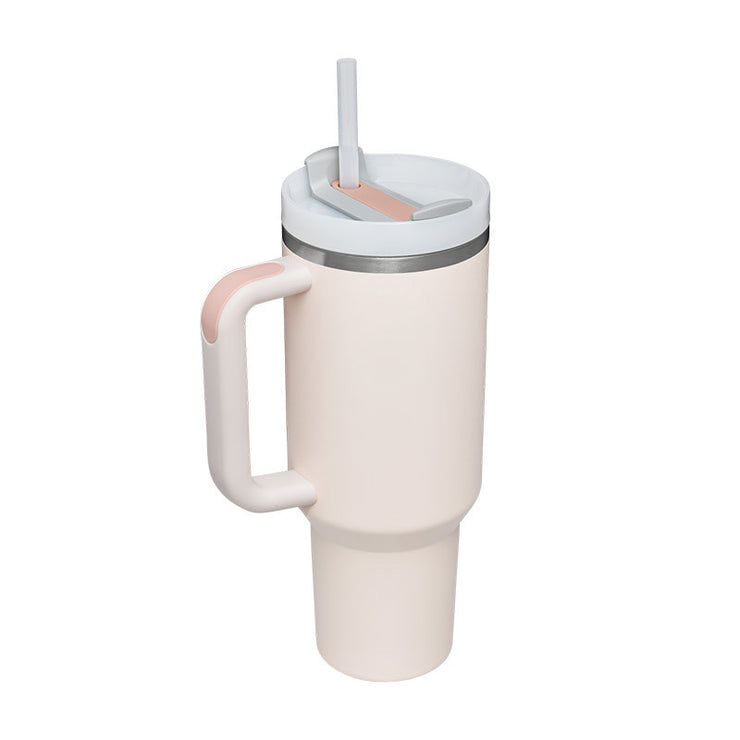 40 Oz Tumbler With Handle Straw Insulated, Stainless Steel Spill