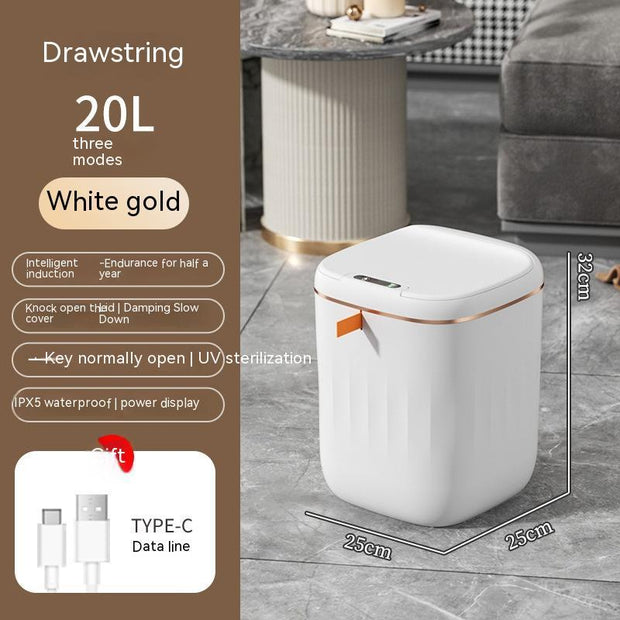 Smart Trash Can With Lid For Bedroom And Living Room Kitchen Storage