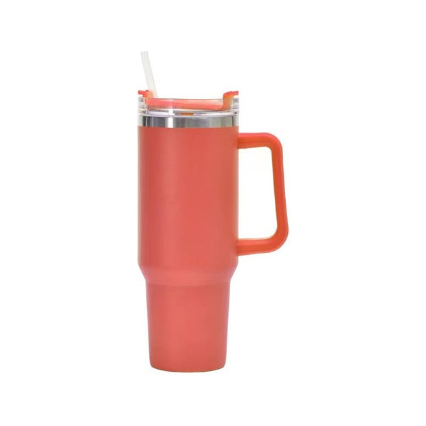 40oz Straw Coffee Insulation Cup With Handle Portable Car