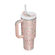 40 Oz Tumbler With Handle Straw Insulated, Stainless Steel Spill