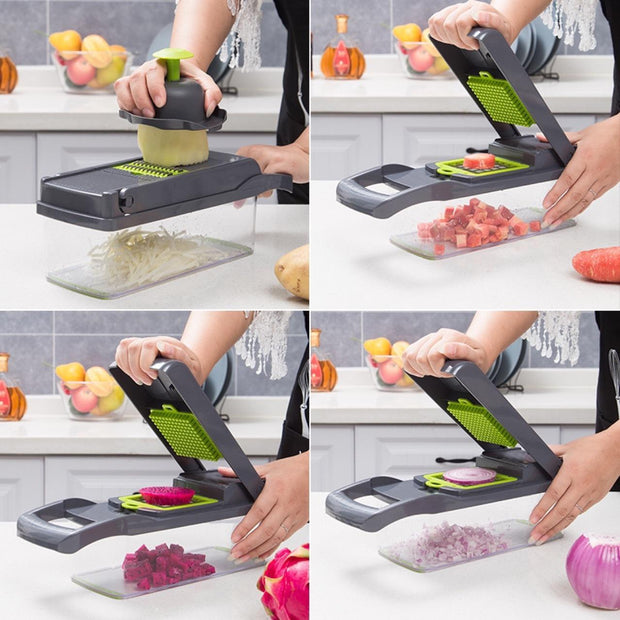 12 In 1 Manual Vegetable Chopper Kitchen Gadgets Food Chopper