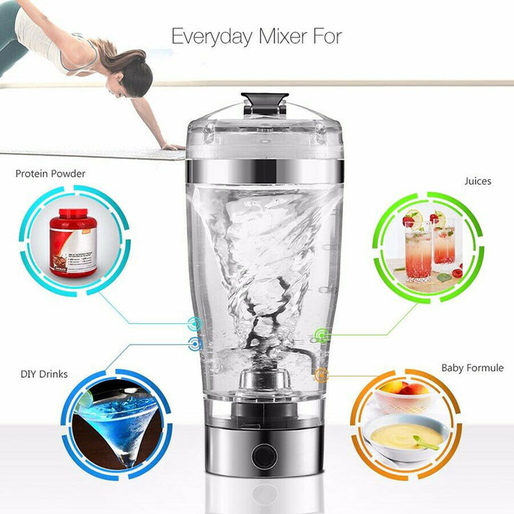 Electric Protein Shake Stirrer USB Shake Bottle Milk Coffee Blender Kettle