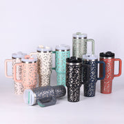 40 Oz Tumbler With Handle Straw Insulated, Stainless Steel Spill