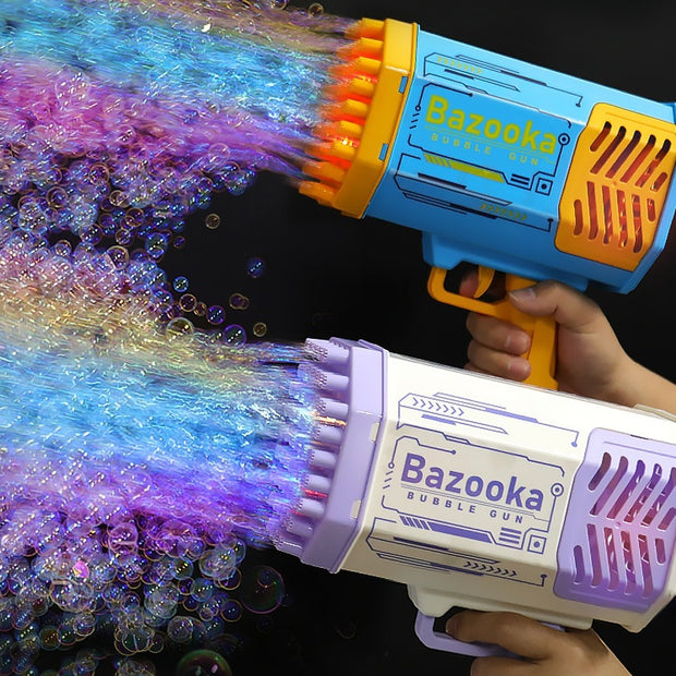 Bubble Gun Rocket 69 Holes Soap Bubbles Machine Gun Shape