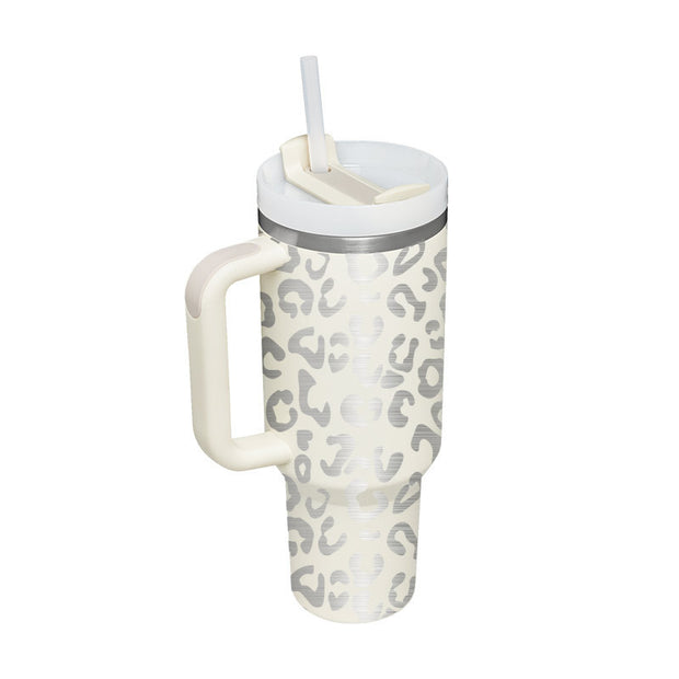 40 Oz Tumbler With Handle Straw Insulated, Stainless Steel Spill