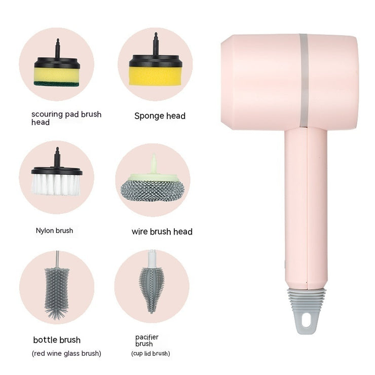 Electric Cleaning Brush Dishwashing Brush Automatic Wireless USB Rechargeable