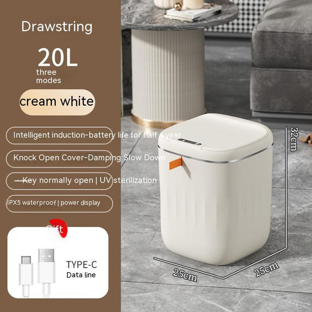 Smart Trash Can With Lid For Bedroom And Living Room Kitchen Storage