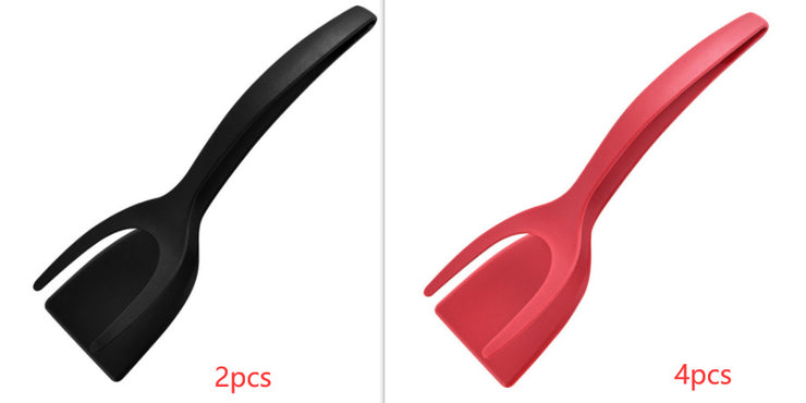 2 In 1 Grip And Flip Tongs Egg Spatula Tongs Clamp Pancake