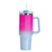 40oz Straw Coffee Insulation Cup With Handle Portable Car