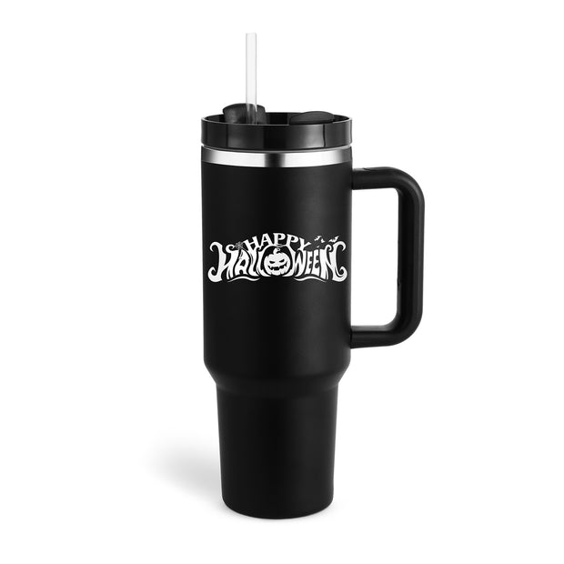 40 Oz Tumbler With Handle Straw Insulated, Stainless Steel Spill