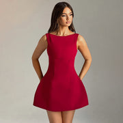 Sexy Slim-fitting Backless Dress Summer Sleeveless Short Dresses