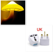 LED Night Light Mushroom Wall Socket Lamp EU US Plug Warm White